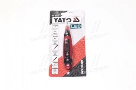 Индикатор напряжения 12-250 V контрольный LCD цифровой, шт YATO YT28630