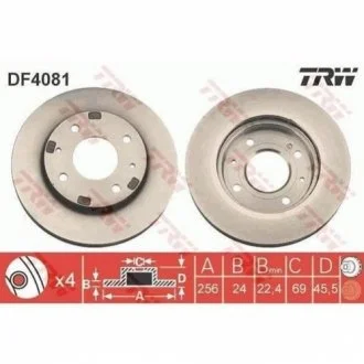 Диск гальмівний TRW DF4081
