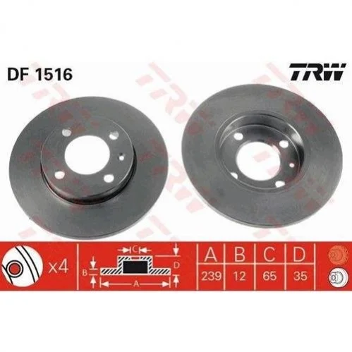 Диск гальмівний TRW DF1516 (фото 1)
