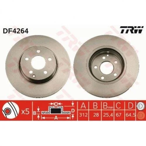 Диск гальмівний TRW DF4264 (фото 1)