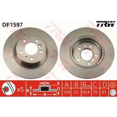 Диск гальмівний TRW DF1597 (фото 1)