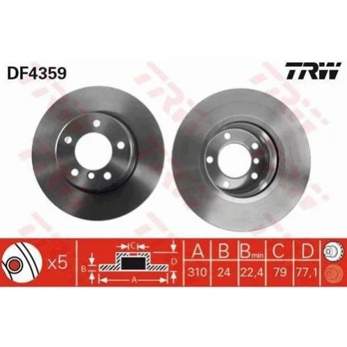 Диск гальмівний TRW DF4359 (фото 1)