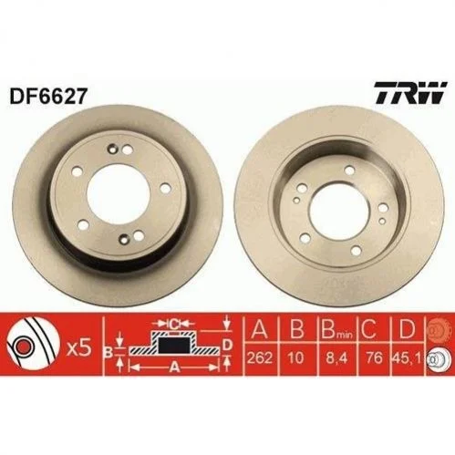 Диск гальмівний TRW DF6627 (фото 1)