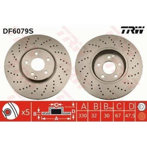 Диск гальмівний TRW DF6079S (фото 1)