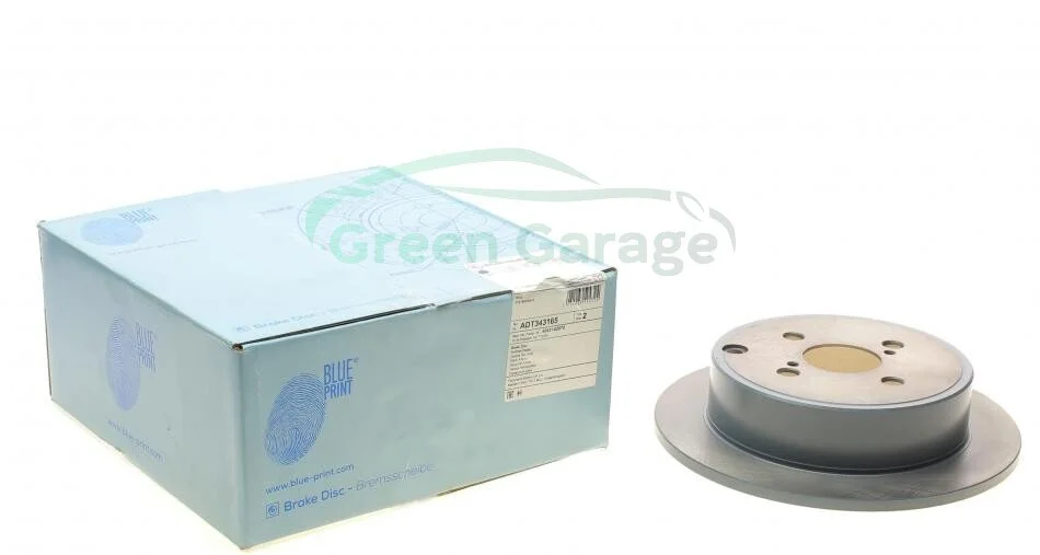 Диск тормозной задний Toyota (пр-во Blue Print) BLUE PRINT ADT343165 (фото 1)