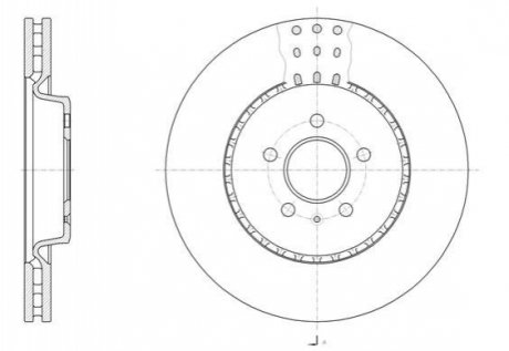 Диск тормозной AUDI A4 1.8 2.0 07-,A5 2.0-3.0 09-,A6 2010- передн. REMSA 61493.10