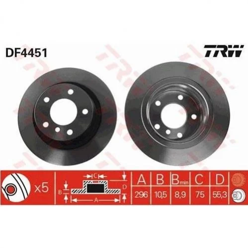 Гальмівний диск TRW DF4451 (фото 1)