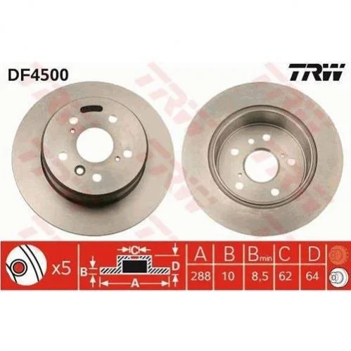 Тормозной диск TRW DF4500 (фото 1)