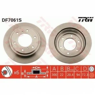Гальмівний диск TRW DF7061S