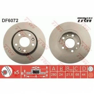 Гальмівний диск TRW DF6072