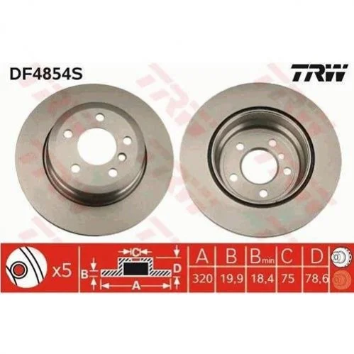 Гальмівний диск TRW DF4854S (фото 1)