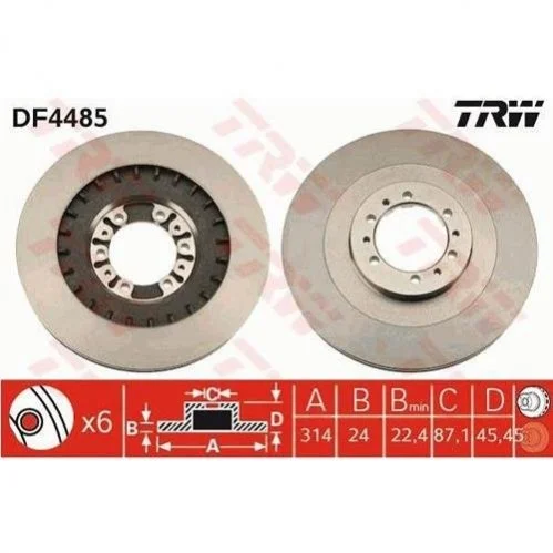 Гальмівний диск TRW DF4485 (фото 1)
