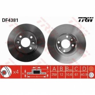 Гальмівний диск TRW DF4381