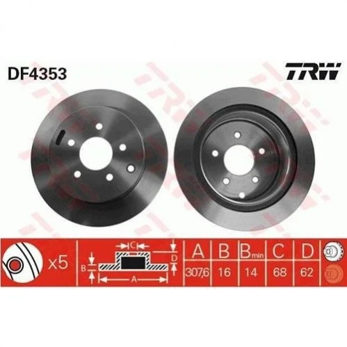 Гальмівний диск TRW DF4353 (фото 1)