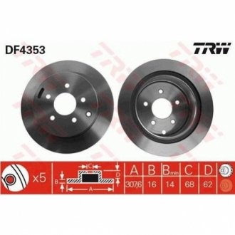 Гальмівний диск TRW DF4353