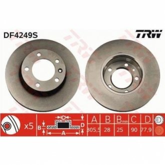 Гальмівний диск TRW DF4249S