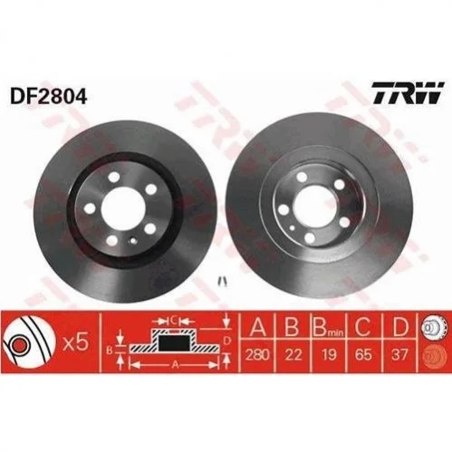 Гальмівний диск TRW DF2804 (фото 1)
