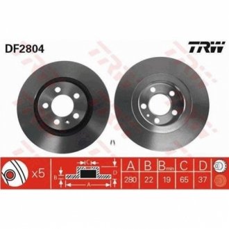 Гальмівний диск TRW DF2804