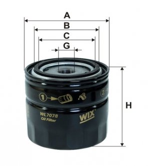 Фильтр масляный двигателя ГАЗ дв.406, FORD, TOYOTA OP533 (-Filtron UA) WIX WL7078