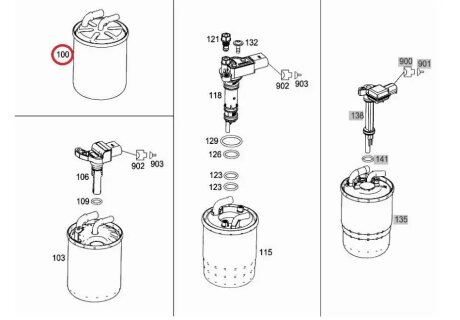 Фiльтр паливний MERCEDES-BENZ 6460920501