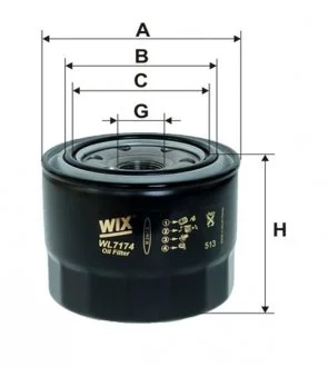 Фільтр оливи WIX WL7174
