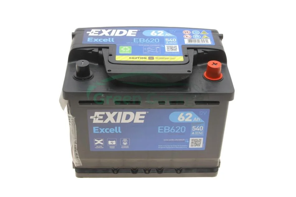 Акумулятор 62Ah-12v Exide EXCELL (242х175х190), R, EN540 EXIDE EB620 (фото 1)
