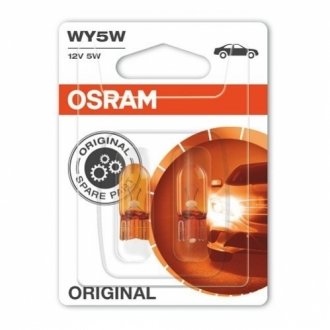 Лампа допоміжн. освітлення WY5W 12V 5W W2, 1x9, 5d (2 шт) blister OSRAM 2827NA-02B