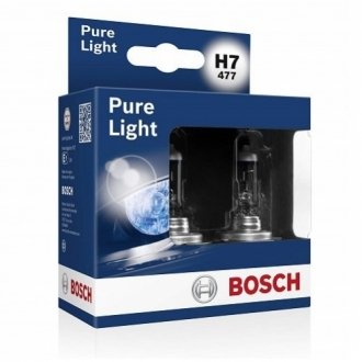 Лампа розжарювання H7 12V 55W PX26d PURE LIGHT (компл) BOSCH 1987301406 (фото 1)