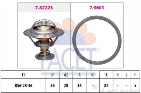 Термостат системи охолодження FACET 7.8728