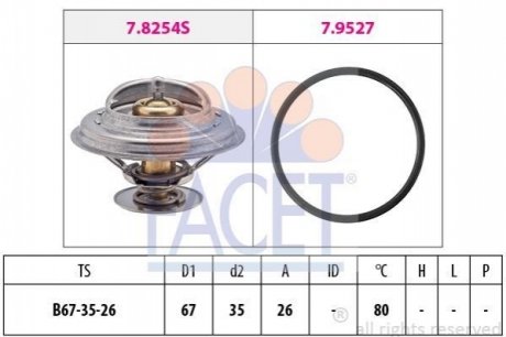 Термостат системи охолодження FACET 7.8254