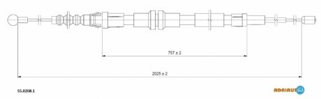 Трос гальмівний VW Caddy all R08- ADRIAUTO 55.0208.1