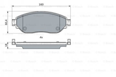 Гальмівні колодки дискові BOSCH 0986494741