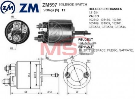 Втягуюче реле ZM ZM597