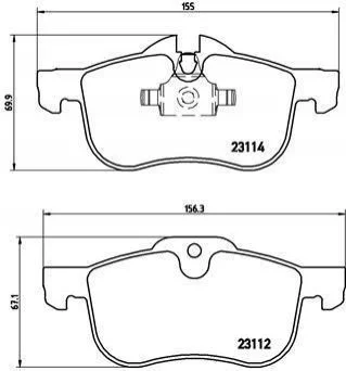Гальмівні колодки, дискове гальмо (набір) BREMBO P52 017 (фото 1)