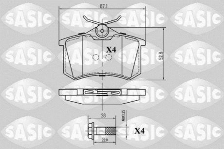 Гальмівні колодки, дискові SASIC 6210001