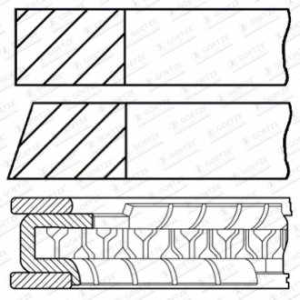 PIERЊCIENIE TЈOK 08-447807-00 77/1.2-1.5-2.5 0.5 SEAT CORDOBA IBIZA III IV TOLEDO IV/SKODA FABIA I II RAPID ROOMSTER/VW FOX 1,2 01- GOETZE 0844780700