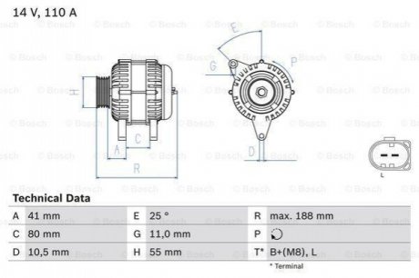 Генератор BOSCH 0986046060