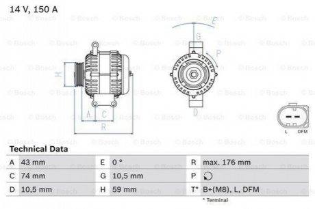 Генератор BOSCH 0986047910