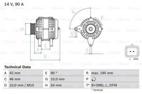 Генератори BOSCH 0986080190