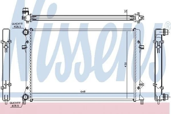 CHЈODNICA WODY VW PASSAT CC 08-, VW GOLF V 03-, VW JETTA 05-, VW CC 11-, VW EOS 11- 2,5/3,2/3,6 NISSENS 65307 (фото 1)