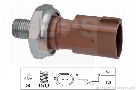 Датчик тиску масла (2Bar M10x1,5) VAG Octavia 2.0TDI 12-/Caddy 2.0TDI 15-/Golf VII 2.0TDI/Passat B6 2.0TDI EPS 1800217 (фото 1)