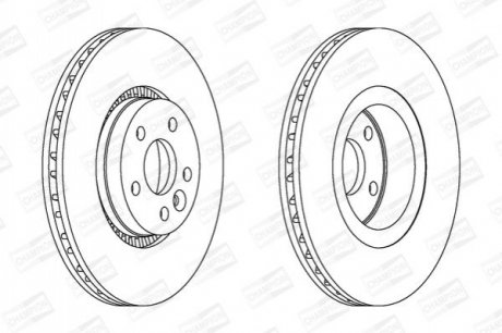 FORD Диск тормозной передн.Galaxy,S-Max,Landrover Freelander,Volvo S60/80 II,V60/70,XC70 06- CHAMPION 562643CH1