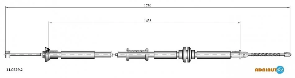 Трос гальмівний FIAT Nemo all Ds 1.4 HdiRH12/07-/Fiorino all Ds 1.3 MjRH12/07-/Bipper all D ADRIAUTO 1102292 (фото 1)
