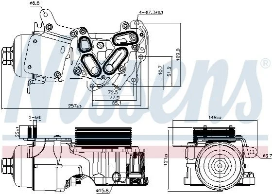 Радіатор масляний CITROEN BERLINGO 08-/CITROEN C3/C4/CITROEN C4 PICASSO 13- NISSENS 91124 (фото 1)