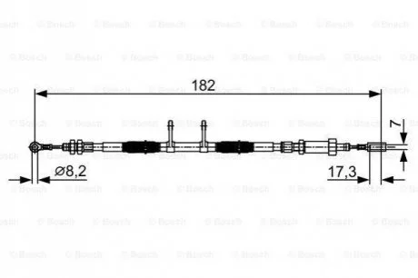 Трос ручного гальма CITROEN JUMPER 2.2HDI 101KM 06-, 3.0HDI 157KM 10- BOSCH 1987482450