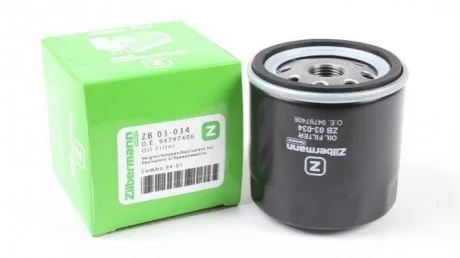 Фільтр масла, Combo 94-01,Vectra 88-95, Aveo,Tacuma 05-, Captiva 06-,Espero 91-99 ZILBERMANN 03034