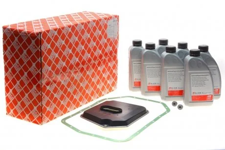 ZESTAW DO WYMIANY OLEJU W SKRZYNI BIEGаW AUT. BMW 5/7/8/X5 3,5-4,6 96-04 Z OLEJEM FEBI BILSTEIN 176879