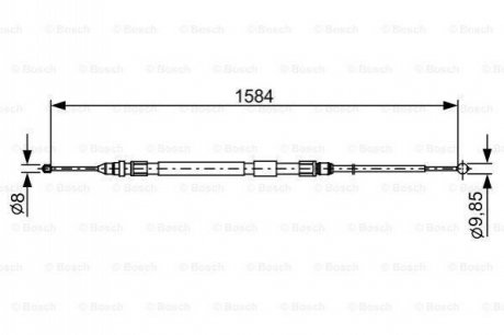 Трос ручного гальма BMW F30, F35 316D 116KM 12-, 318D 143KM 12- BOSCH 1987482491