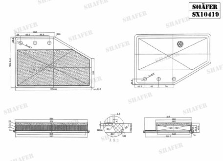 Фильтр воздушный Opel Insignia B 1.6D/2.0/2.0D (17-), Buick Regal 2.0 (18-20) SHAFER SX10419