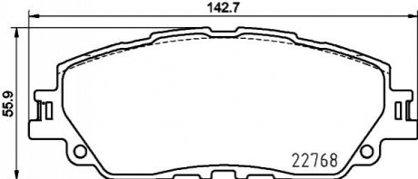 Колодки гальмiвнi передні Lexus Ux Toyota Camry V70, Rav 4 V 2.0-3.5 08.17- HELLA 8DB355036511